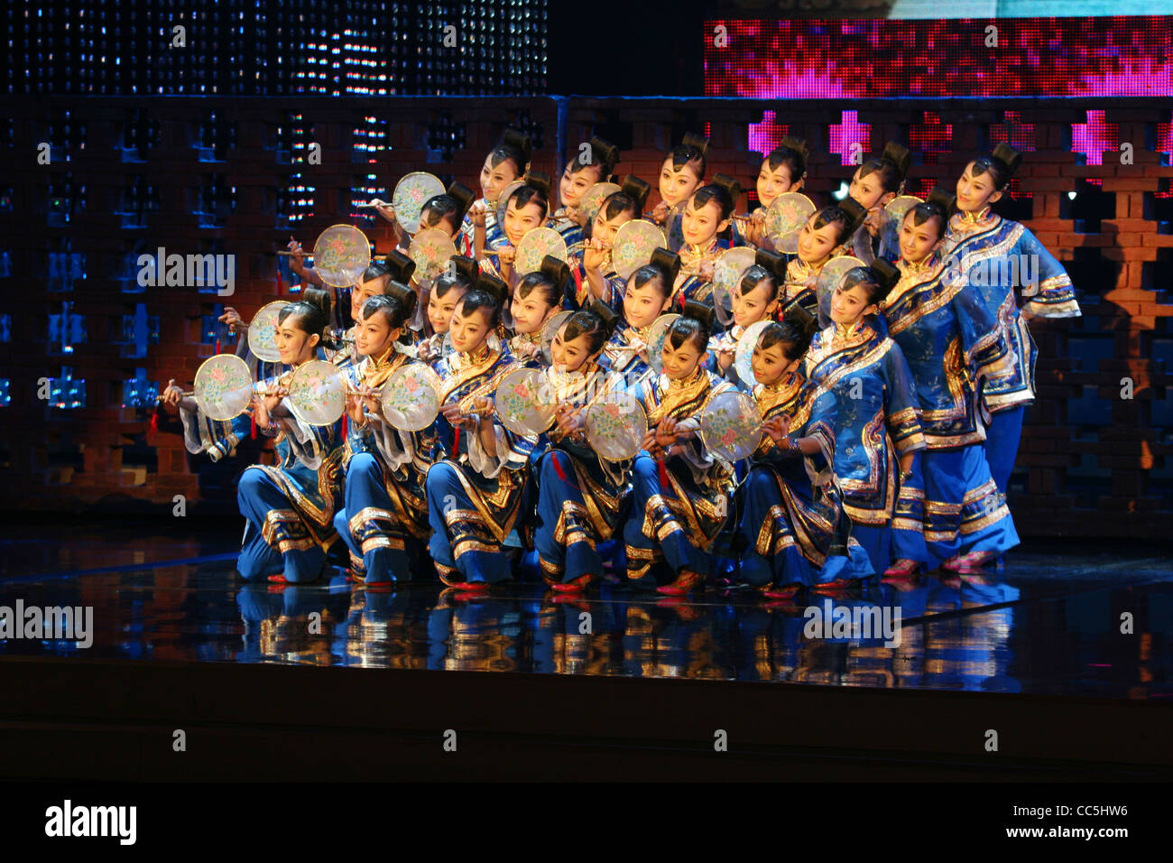 Danse traditionnelle chinoise, Pékin, Chine Banque D'Images