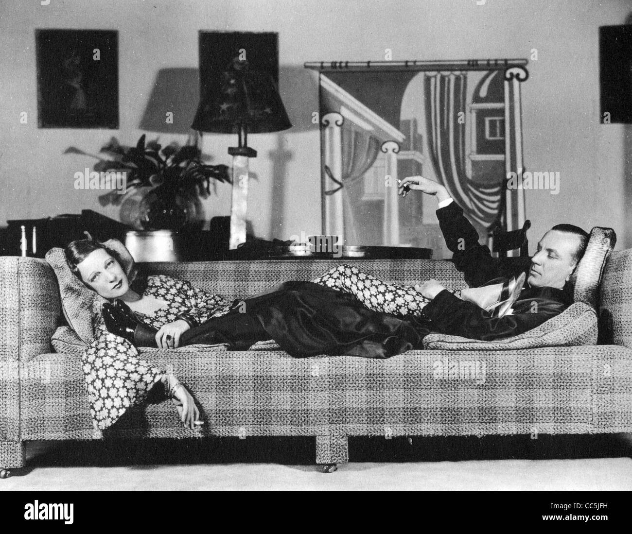 Vie privée Noel Coward et Gertrude Lawrence dans l'original 1931 production New York Banque D'Images
