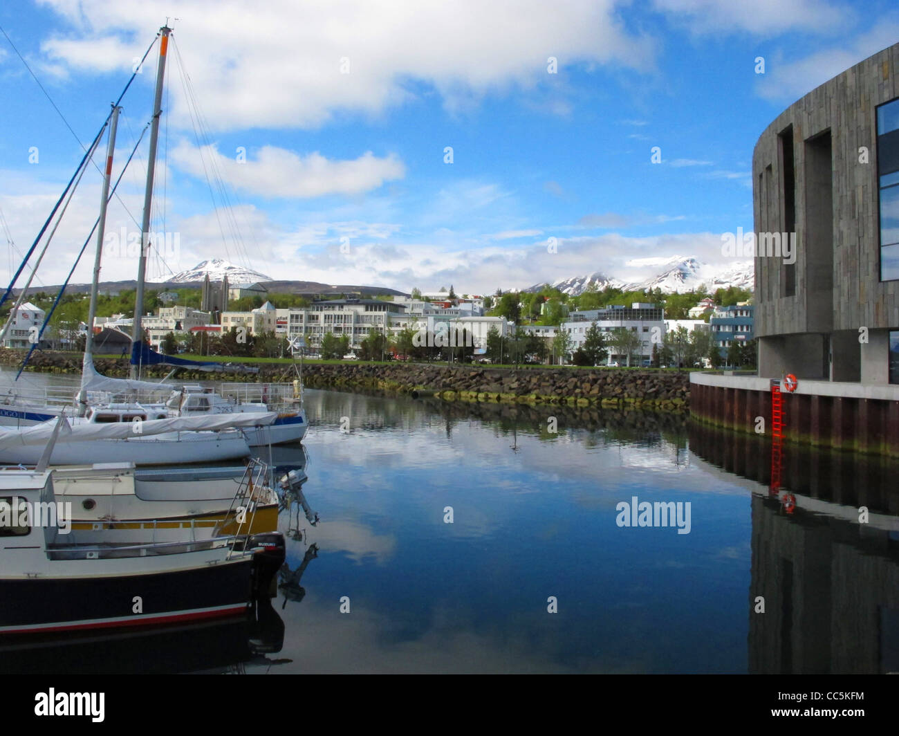 Le port d'Akureyri, Islande du Nord. Banque D'Images