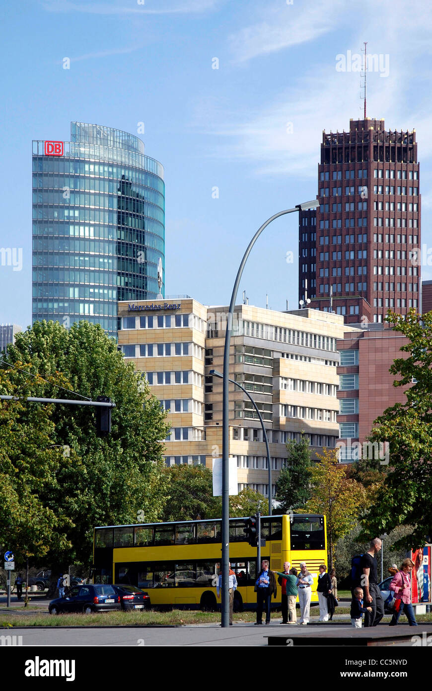 Gratte-ciel à la place de Potsdam à Berlin. Banque D'Images