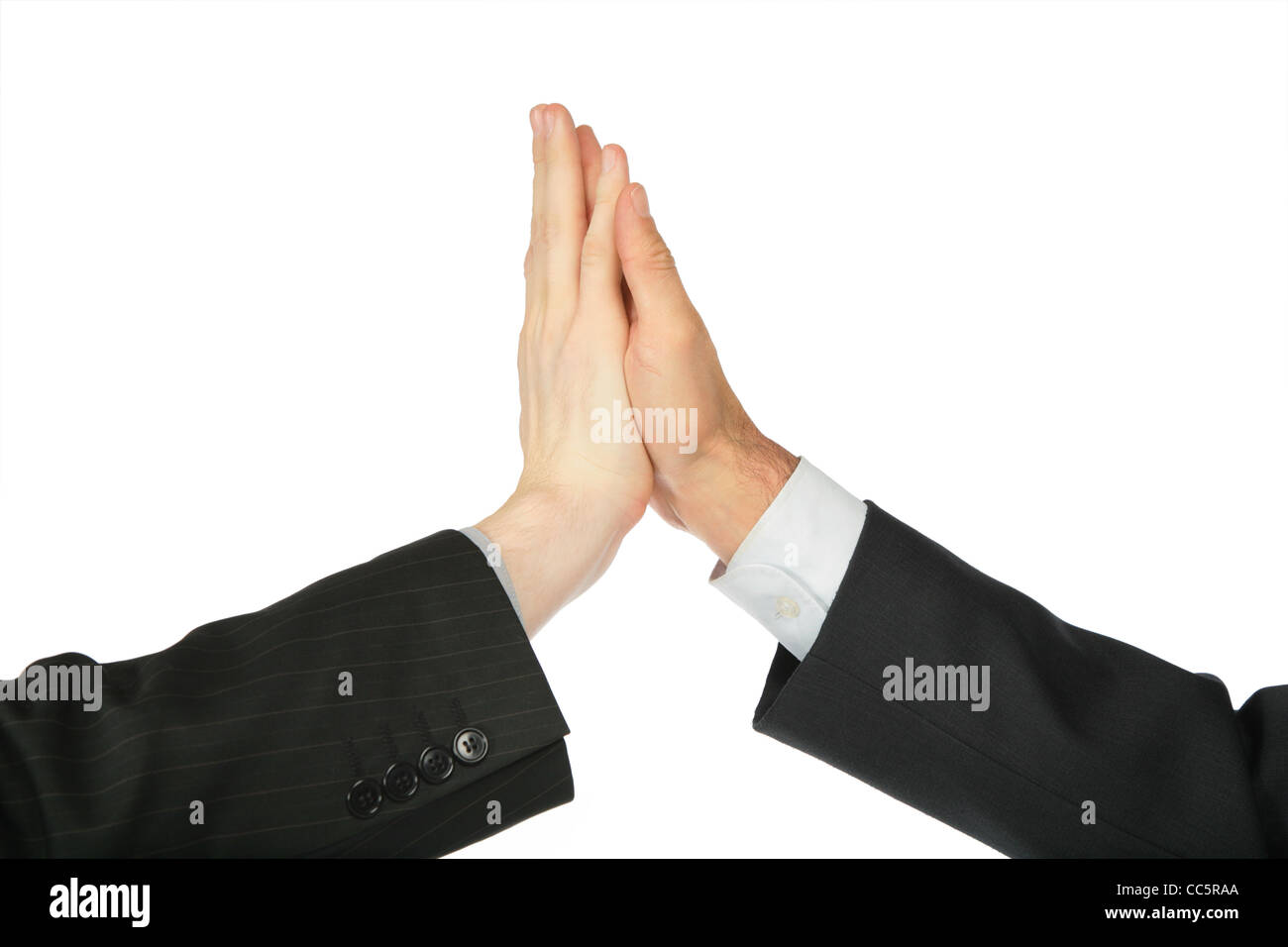 Deux mains, qui sont touchés par des palmiers Banque D'Images