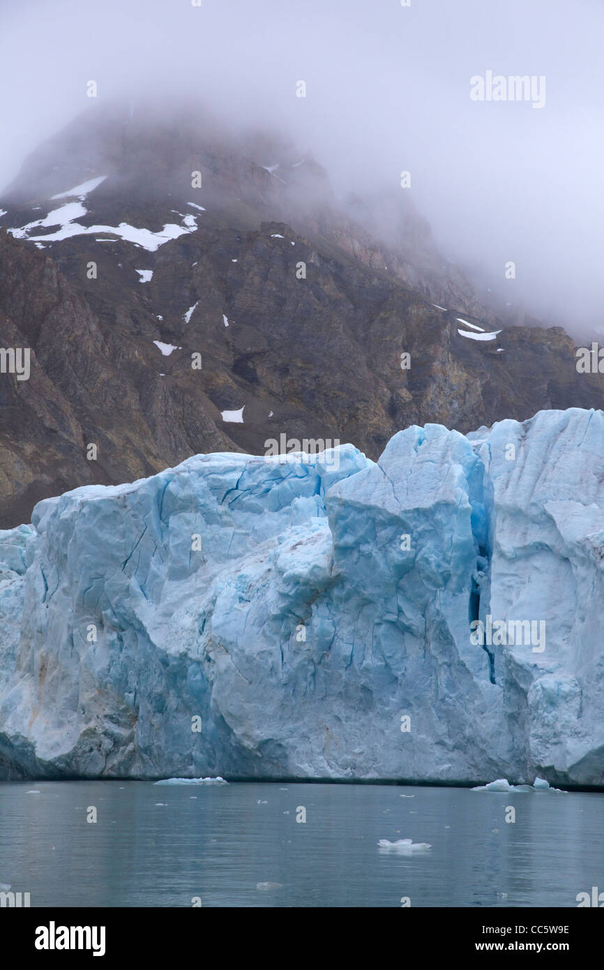 14 juillet Glacier, Spitzberg, Svalbard, Norvège, Europe Banque D'Images