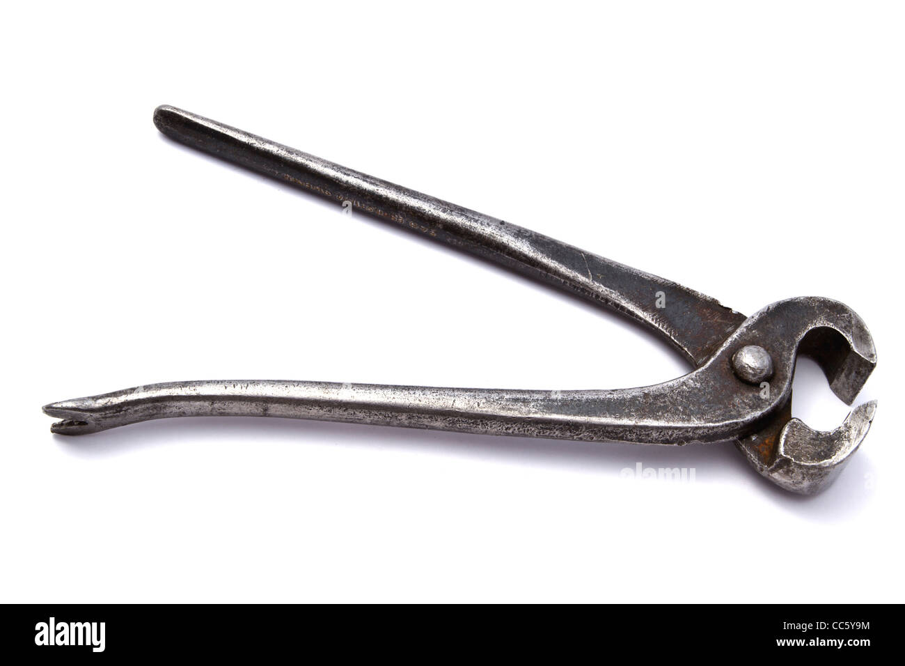 Clé ancienne isolé sur fond blanc Banque D'Images