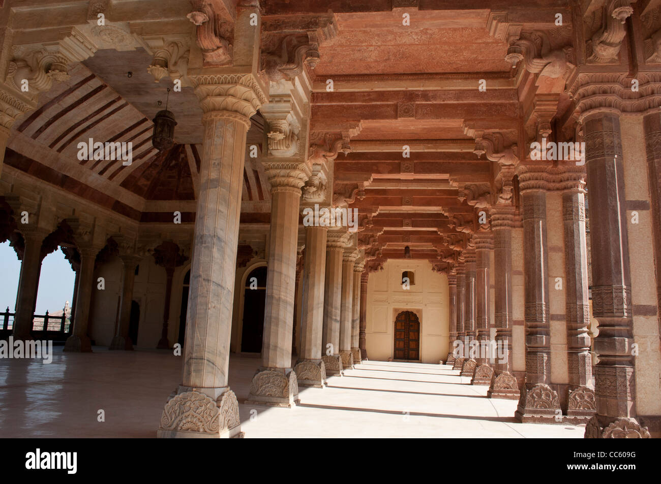 Hall de l'auditoire, Diwan-i-Am, Fort Amber Palace, Jaipur, Rajasthan, Inde Banque D'Images
