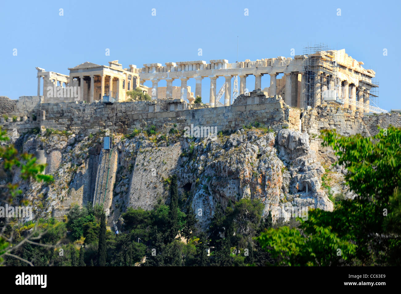 Le Parthénon Acropole Athènes Grèce Kallikrates Iktinos Athena Banque D'Images