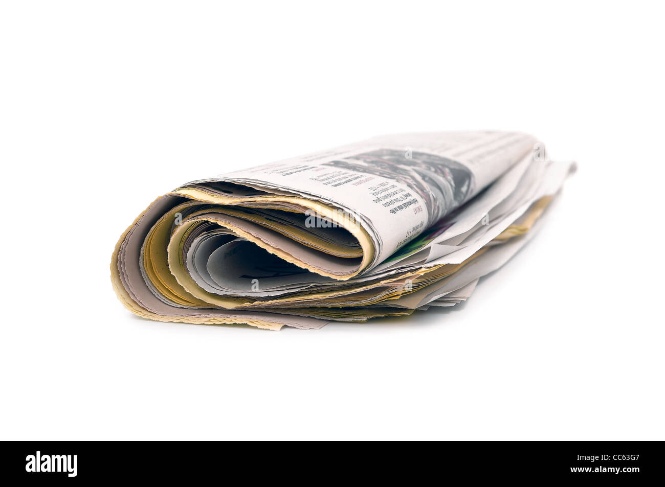 Journal sur un fond blanc Banque D'Images Journal sur un fond blanc Banque D'Images