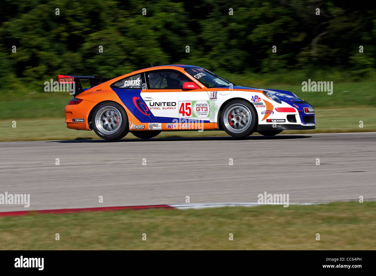 Porsche GT3 en voie crossover Autobahn Country Club Race Track Banque D'Images