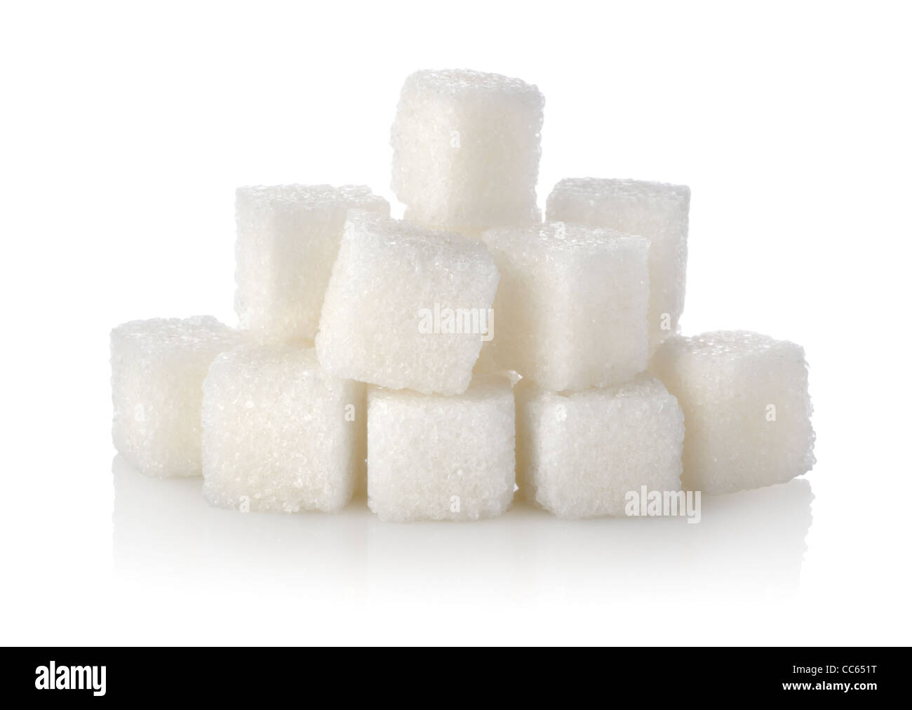 Cube de sucre isolé sur fond blanc Banque D'Images