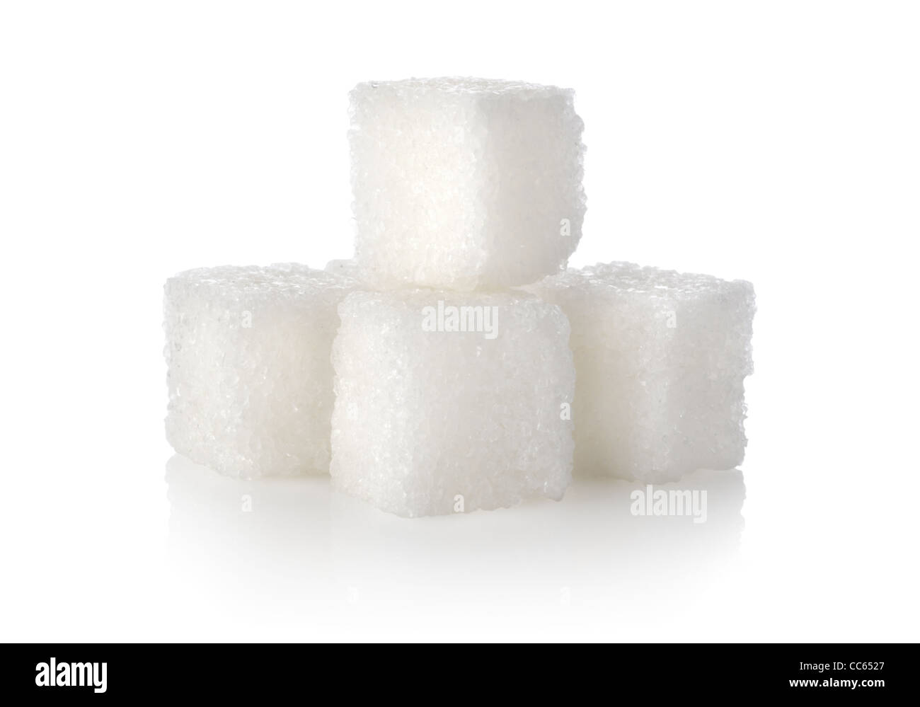 Cube de sucre isolé sur fond blanc Banque D'Images