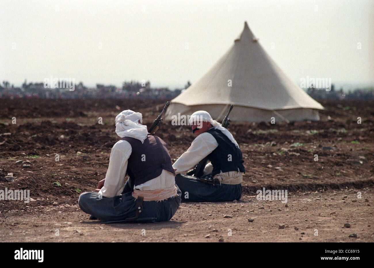 La commémoration et reconstitution de la libération de l'Urfa de les puissances européennes sous Mustafa Kamal Ataturk. Célébrer les kurdes. Banque D'Images