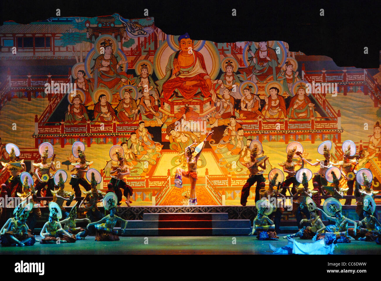 Spectacle de danse traditionnelle, Beijing, Chine Banque D'Images