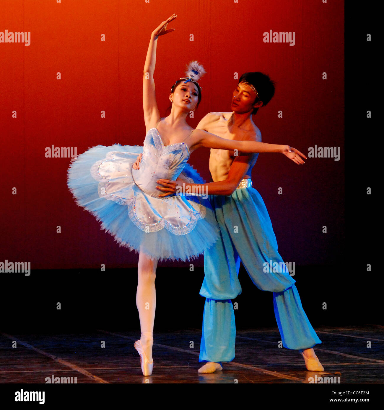 La danse traditionnelle, Beijing, Chine Banque D'Images