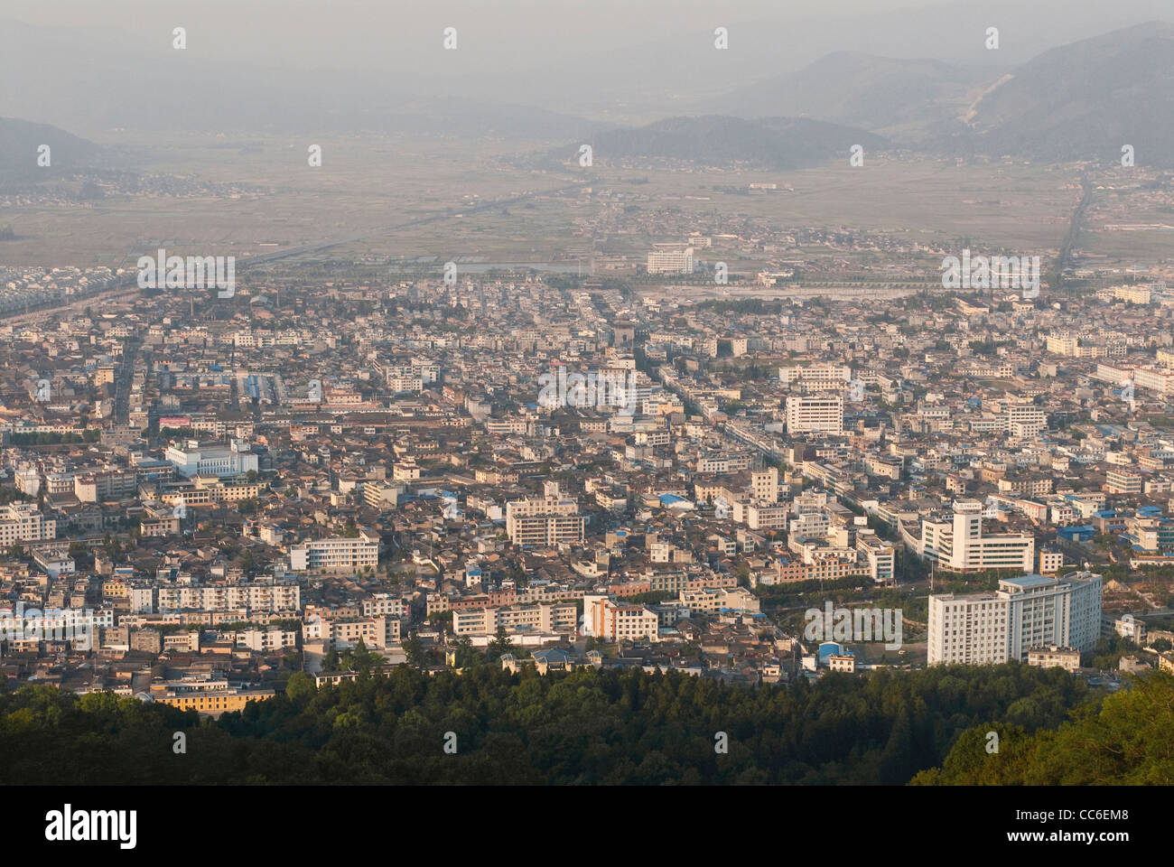 Vue aérienne de Tengchong, Kunming, Yunnan, Chine Banque D'Images