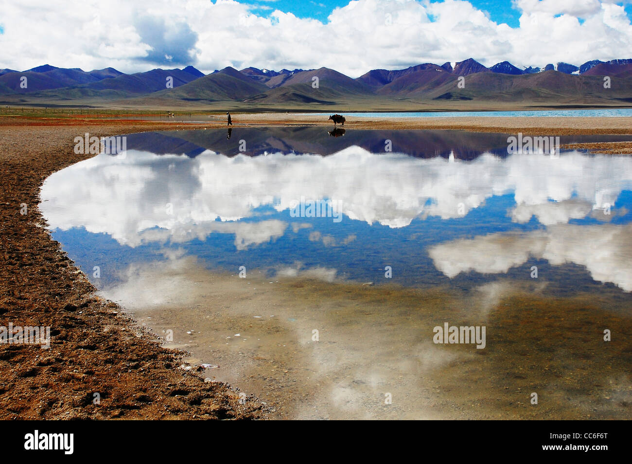 Le Lac Namtso, Lhassa, Tibet, Chine Banque D'Images