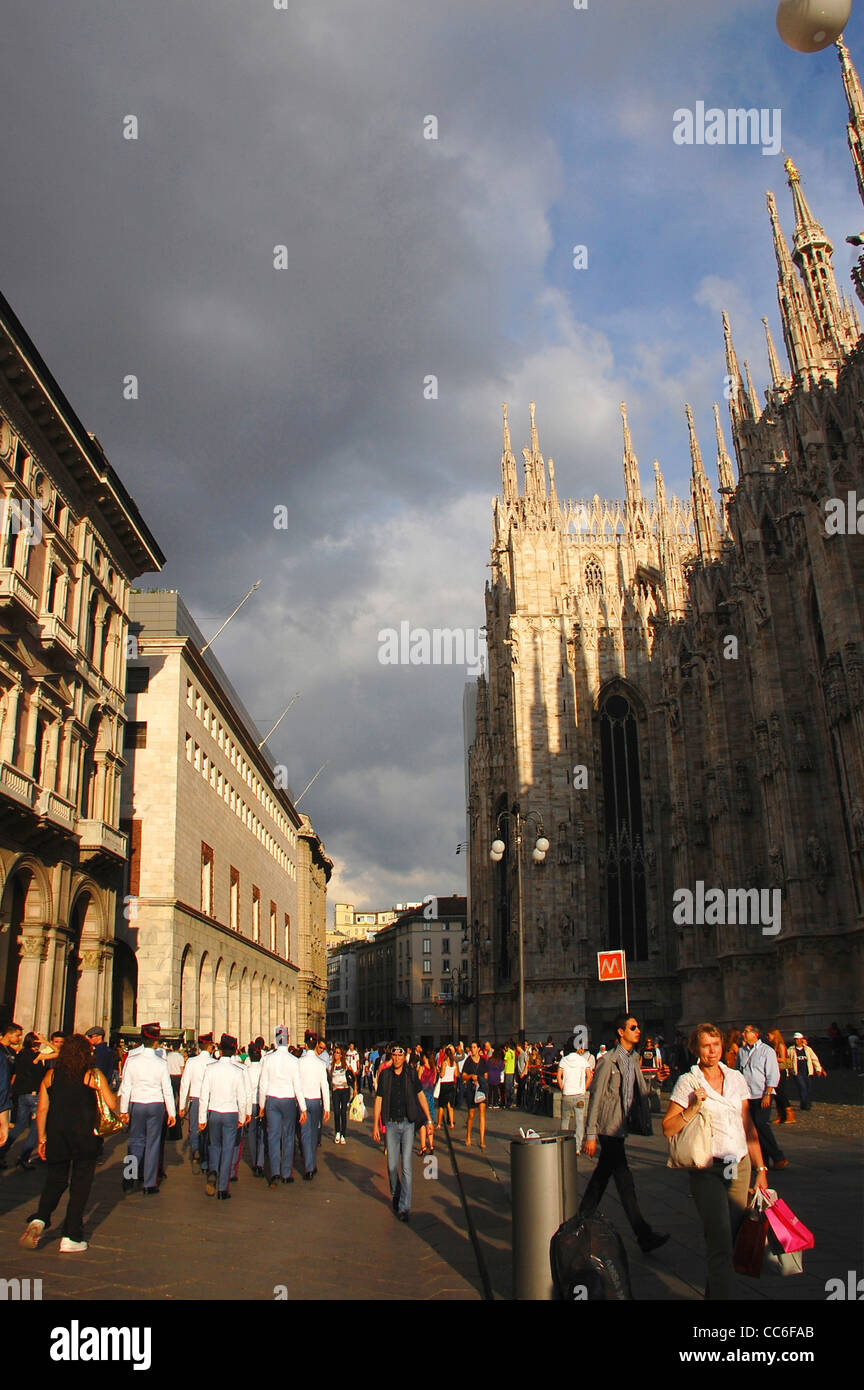 La cathédrale de Milan, Piazza del Duomo, Milan, Italie Banque D'Images