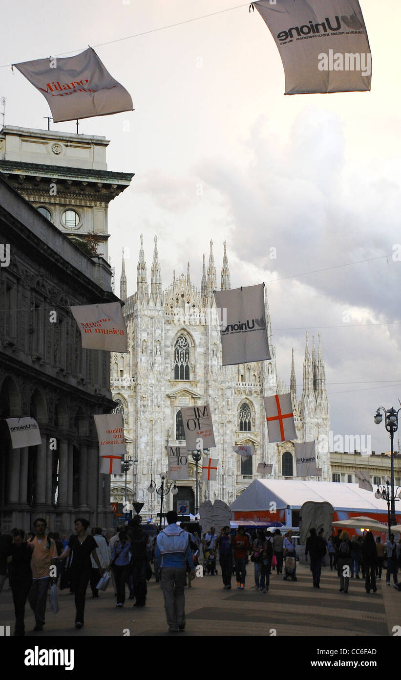 La cathédrale de Milan, Piazza del Duomo, Milan, Italie Banque D'Images