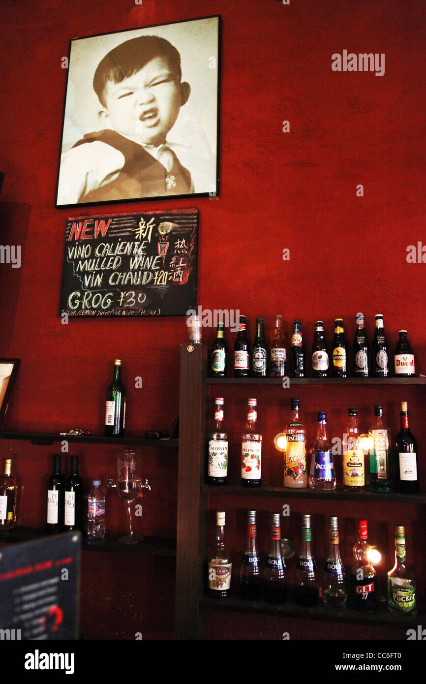 Intérieur d'un bar, Chine Banque D'Images