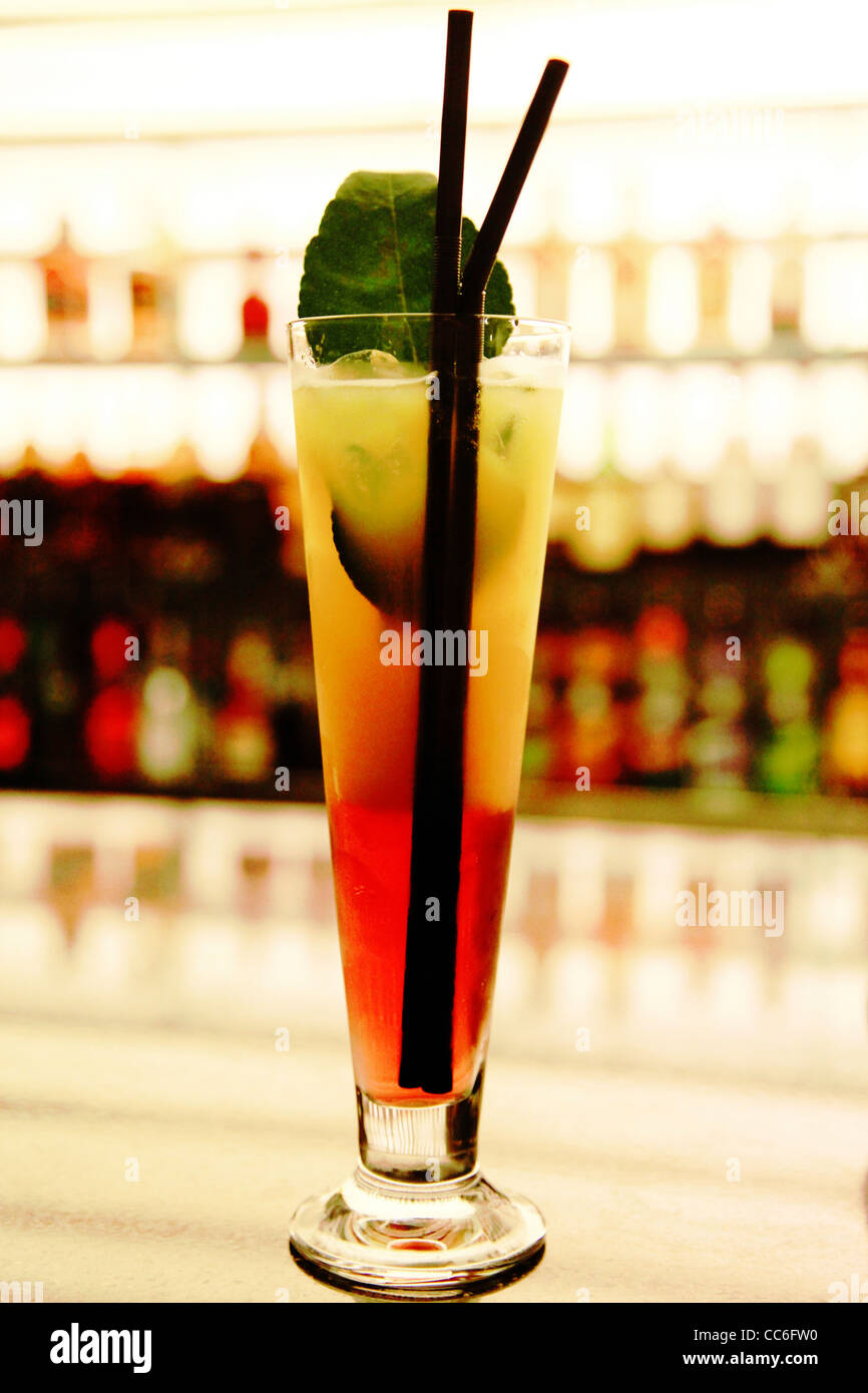 Cocktail avec deux pailles, Chine Banque D'Images