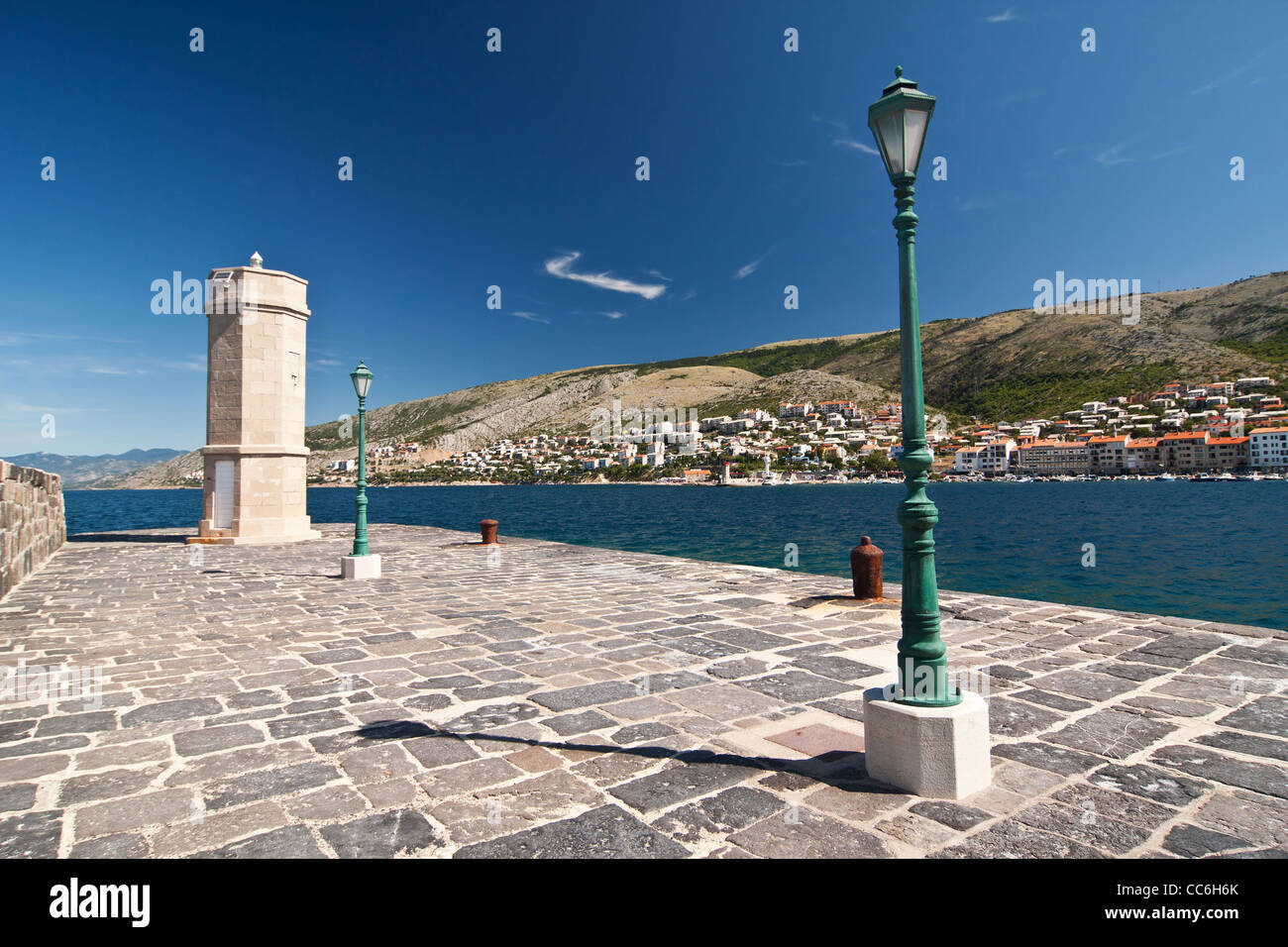 La mole avec la lanterne en ville Senj - Croatie Banque D'Images