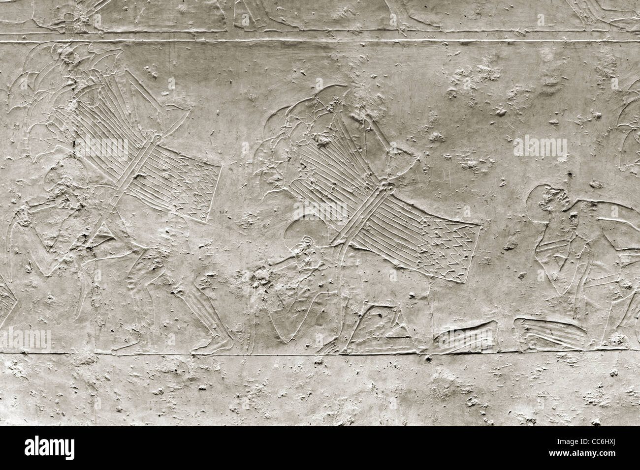 Reliefs dans l'Empire du Milieu tombe de Ukh Hotep Fils de Senbi à Meir , nord ouest d'Assiout en moyenne Égypte Banque D'Images