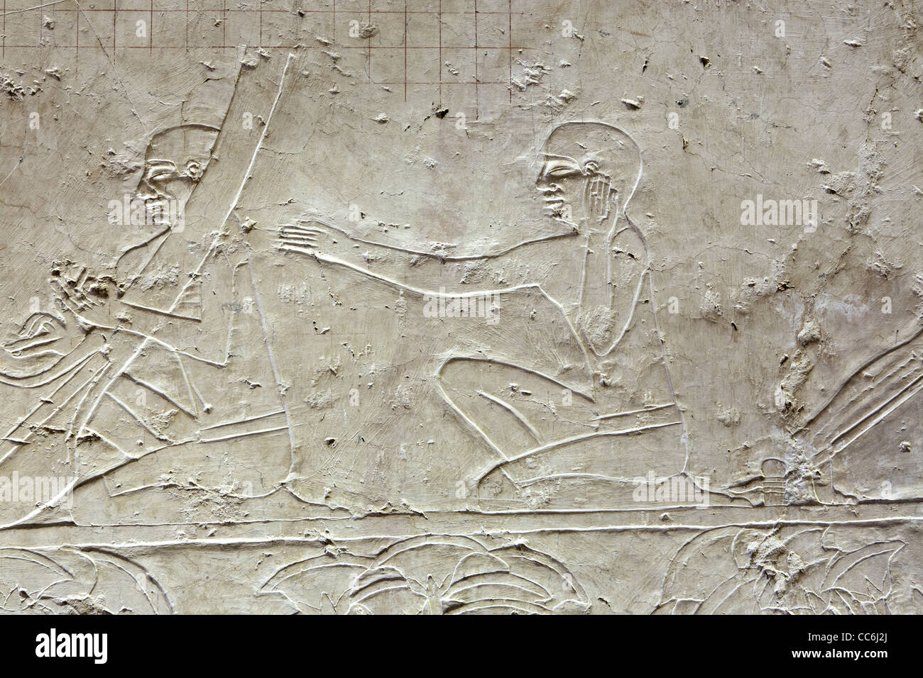 Reliefs dans l'Empire du Milieu tombe de Ukh Hotep Fils de Senbi à Meir , nord ouest d'Assiout en moyenne Égypte Banque D'Images