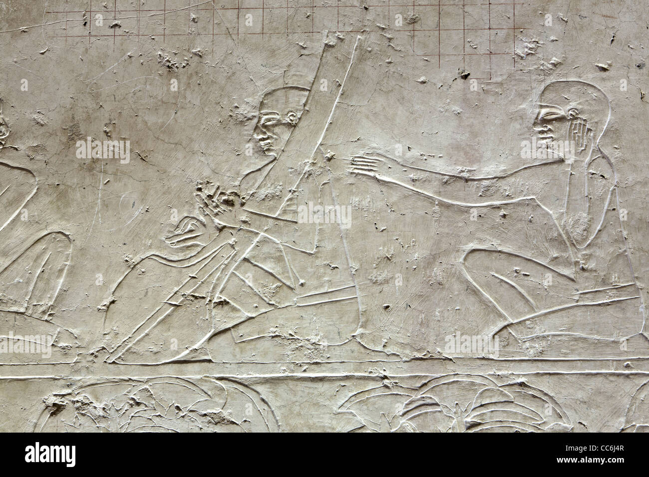 Reliefs dans l'Empire du Milieu tombe de Ukh Hotep Fils de Senbi à Meir , nord ouest d'Assiout en moyenne Égypte Banque D'Images
