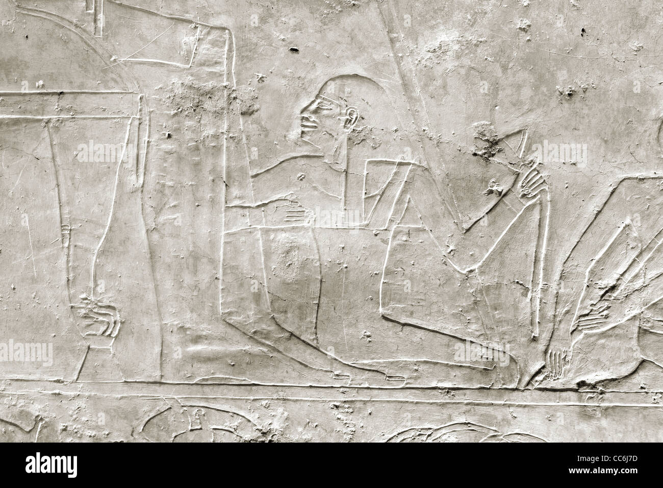Reliefs dans l'Empire du Milieu tombe de Ukh Hotep Fils de Senbi à Meir , nord ouest d'Assiout en moyenne Égypte Banque D'Images