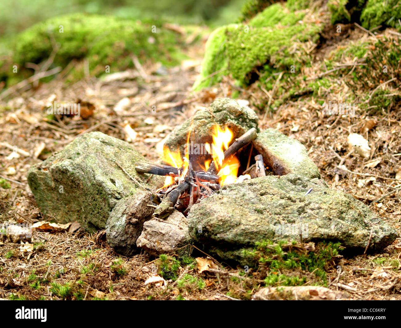 Bonfire, cheminée, ambre / Lagerfeuer, Feuerstelle, Glut Banque D'Images