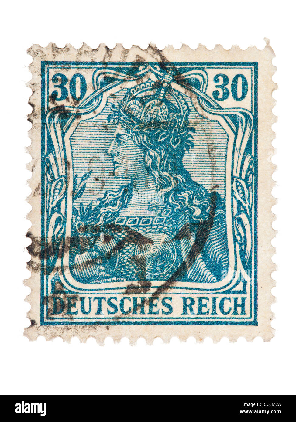 Timbre-poste : Empire allemand, Allemagne, 1920, 30 pfennig, estampillé Banque D'Images