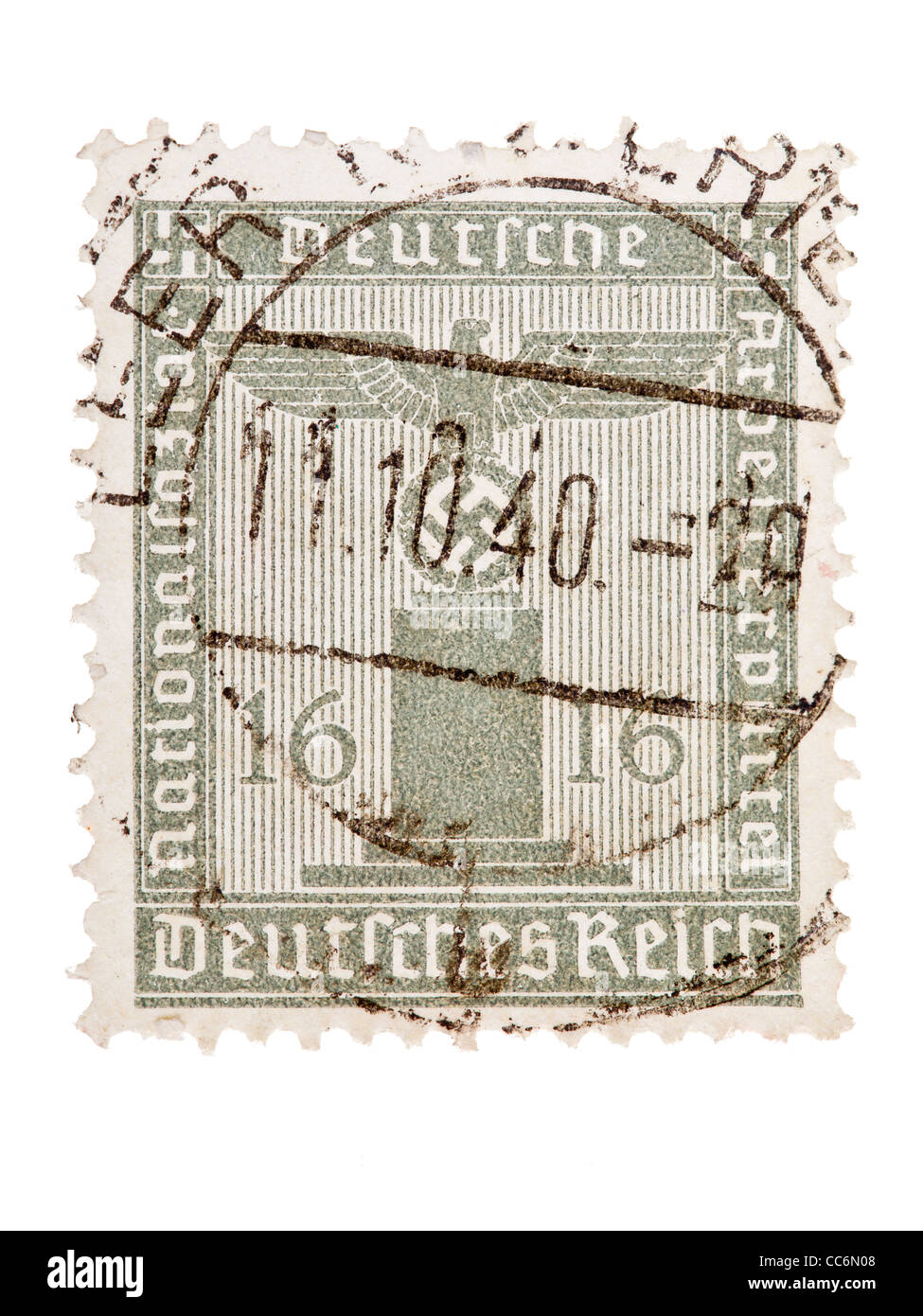 Timbre-poste : Reich allemand, Cachet officiel, aigle impérial, 1938, 16 pfennig, estampillé Banque D'Images