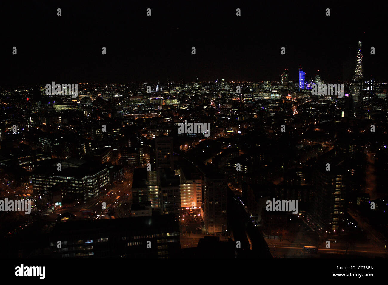 Panorama de la ville de Londres la nuit Banque D'Images