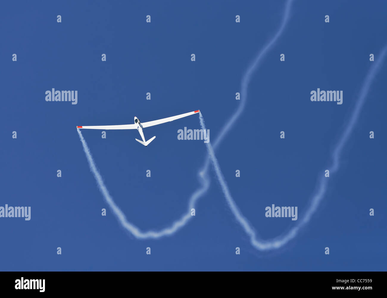 Bob Carlton's Super Salto planeur Jet l'exécution de manoeuvres acrobatiques. Le seul planeur capable d'auto-lancement Banque D'Images