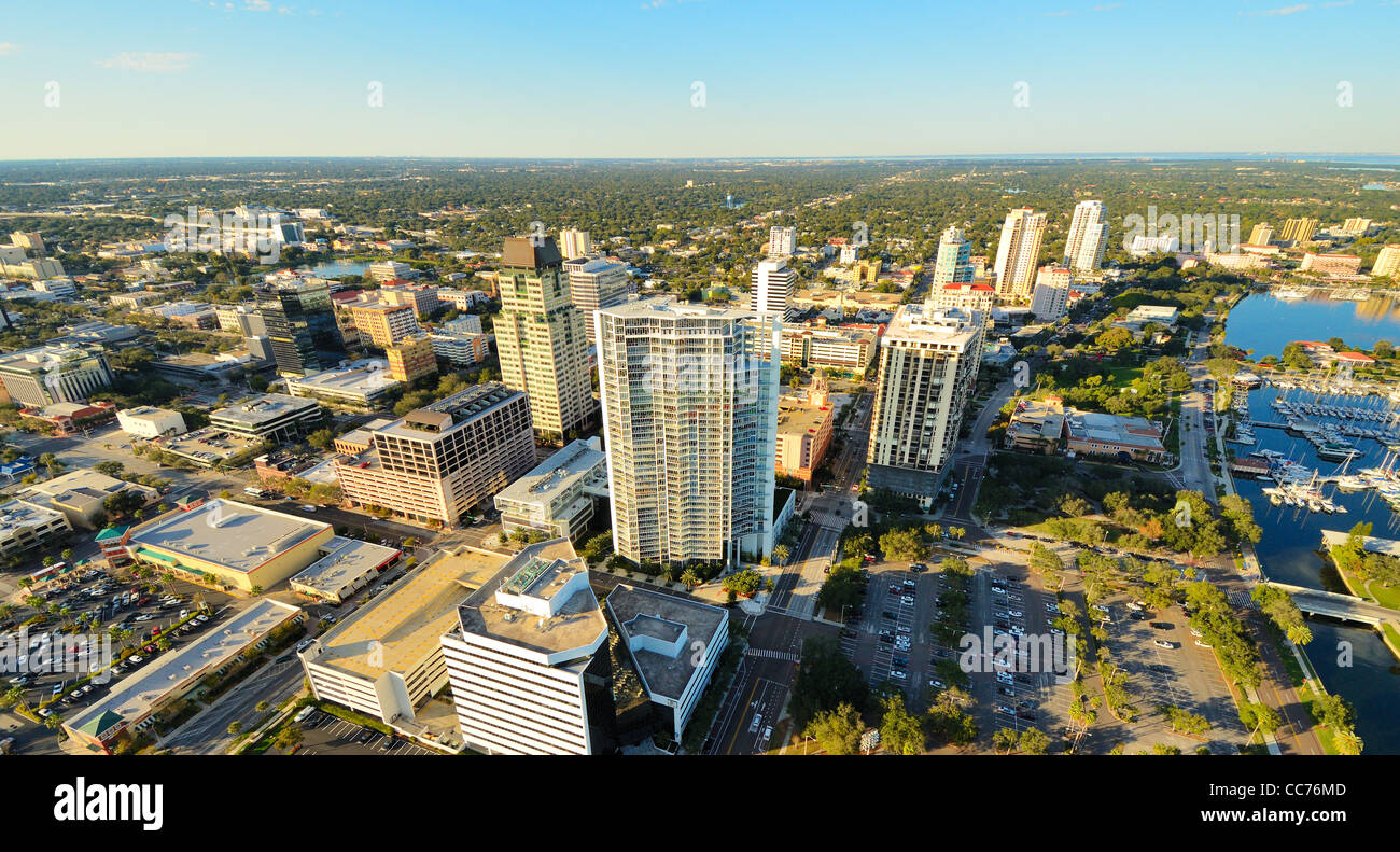 Vue aérienne de Saint Petersburg, Floride Banque D'Images