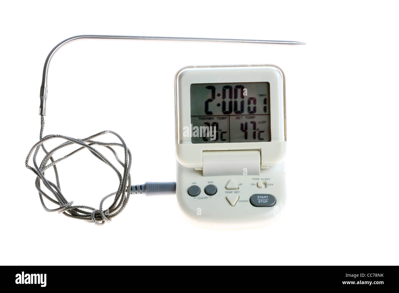 Digital thermomètre de cuisson, ustensiles de cuisine, articles de cuisine. Banque D'Images