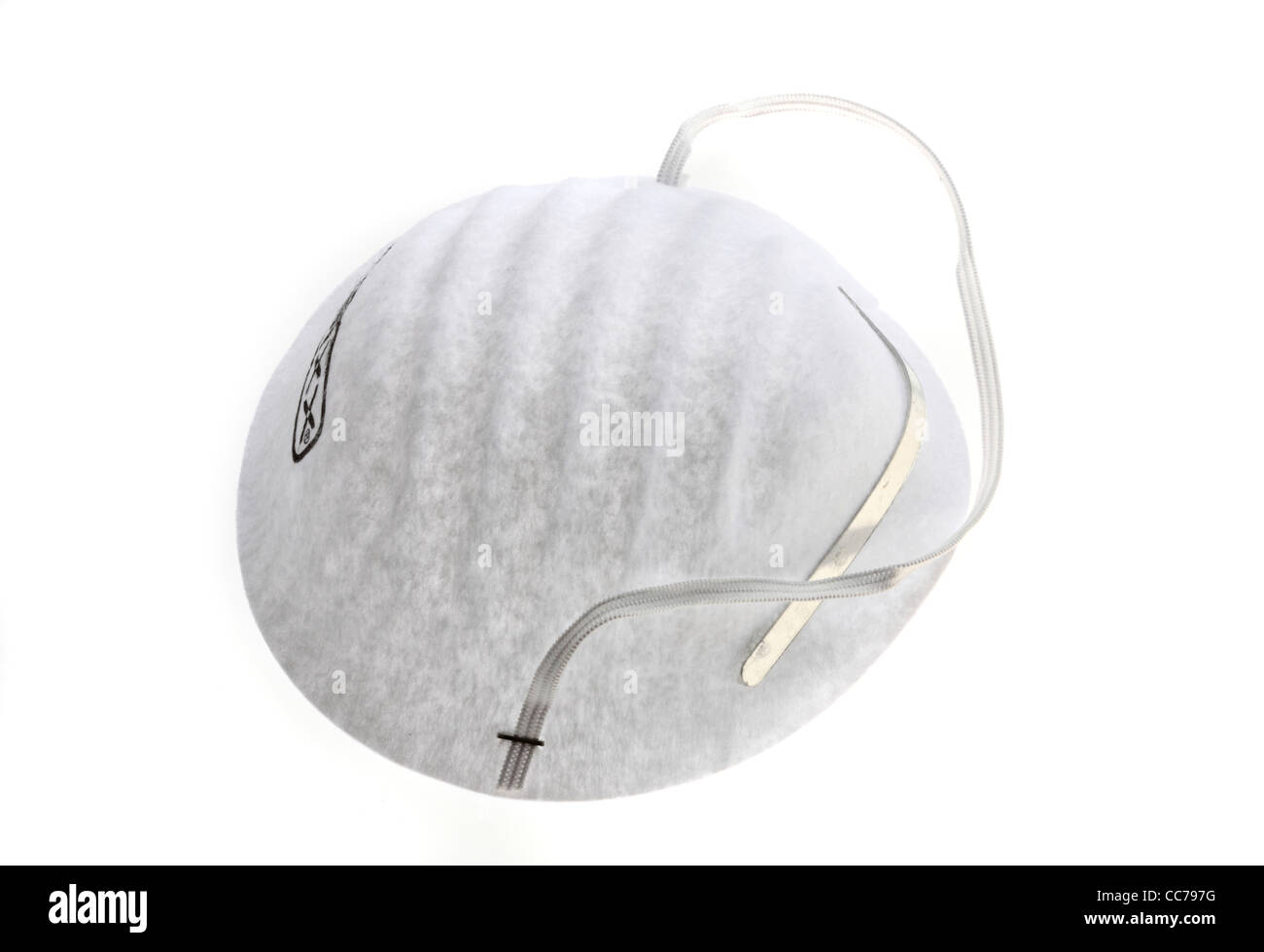 Masque antipoussière, pour travailler dans un environnement poussiéreux. équipement de protection personnelle. Banque D'Images