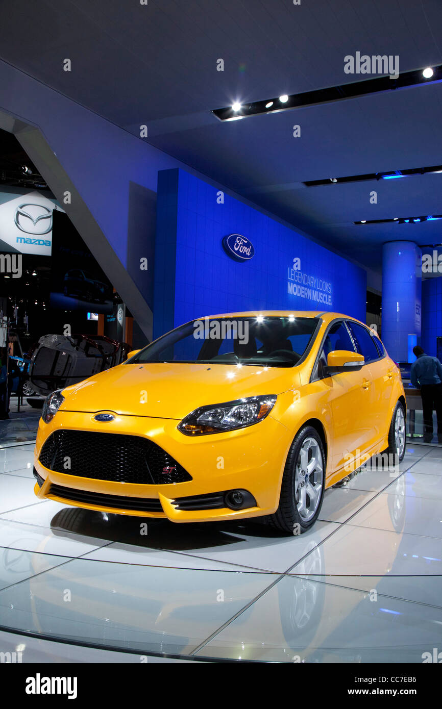 Detroit, Michigan - Le 2013 Ford Focus ST sur l'affichage à la North American International Auto Show. Banque D'Images