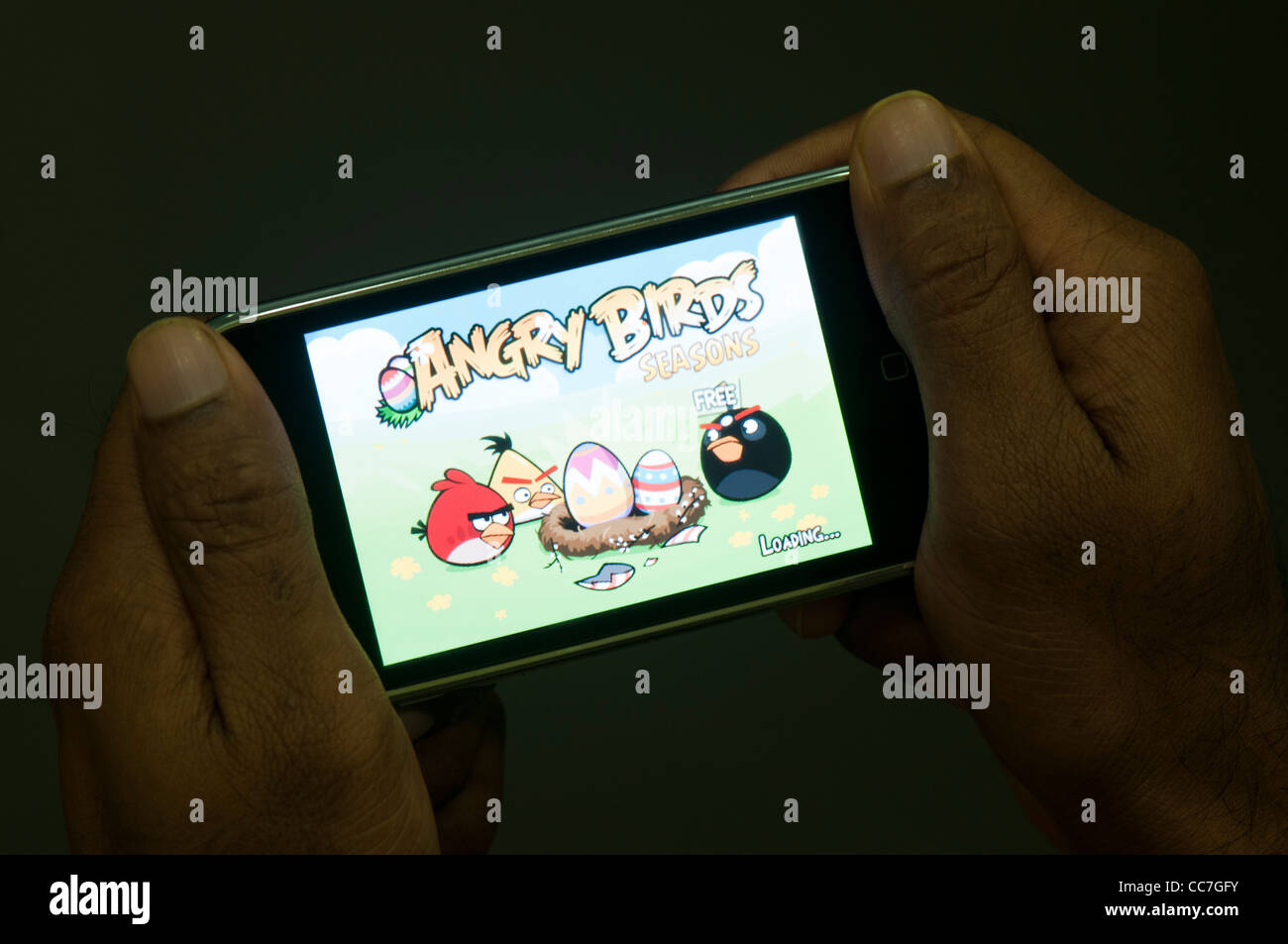 Angry Birds seasons jeu dans l'iphone Banque D'Images