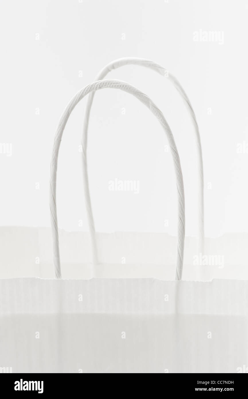 Sac en papier blanc Banque D'Images