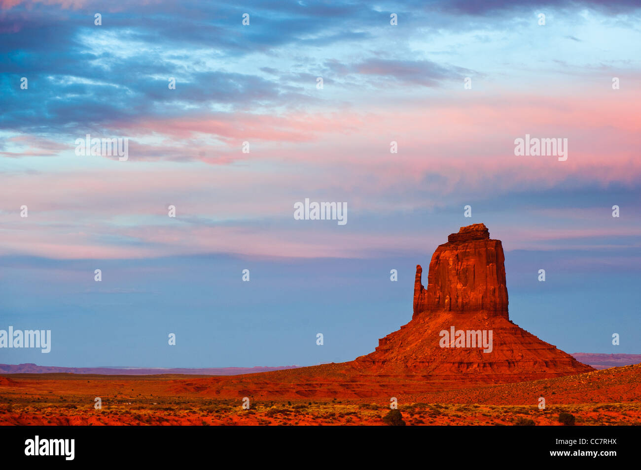 Au coucher du soleil, Monument Valley, Utah, USA Banque D'Images