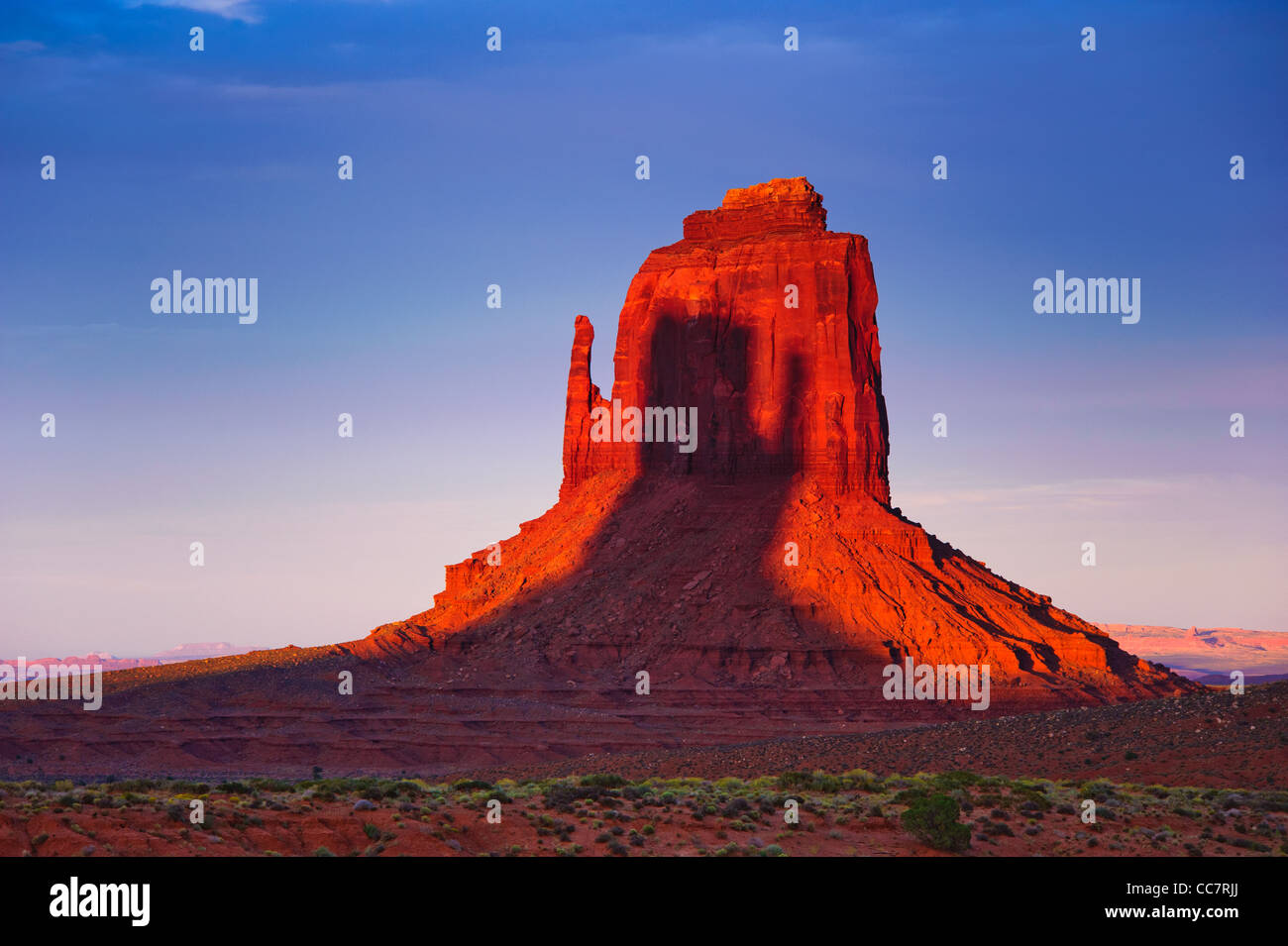 Au coucher du soleil, Monument Valley, Utah, USA Banque D'Images