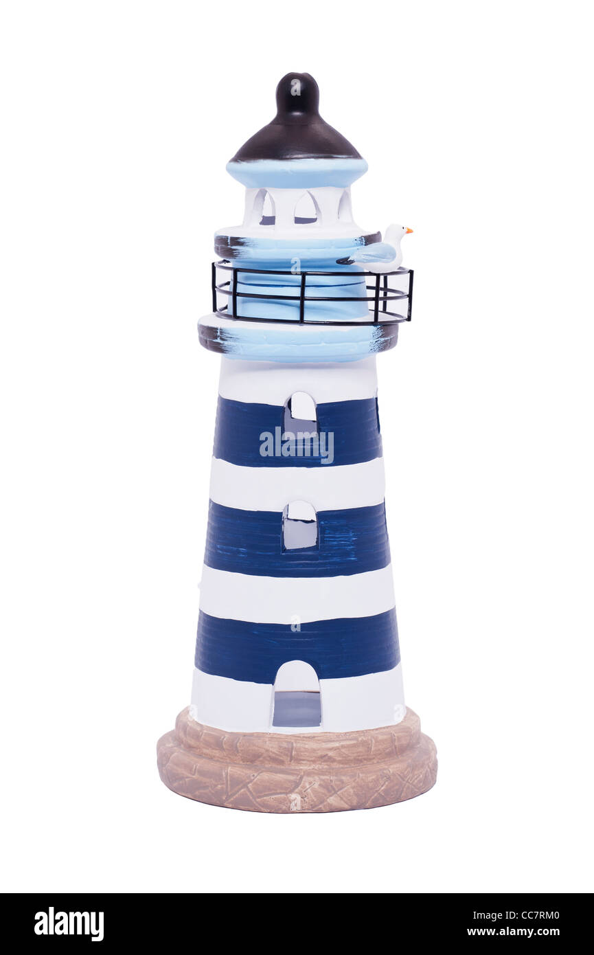 Un modèle phare sur un fond blanc Banque D'Images