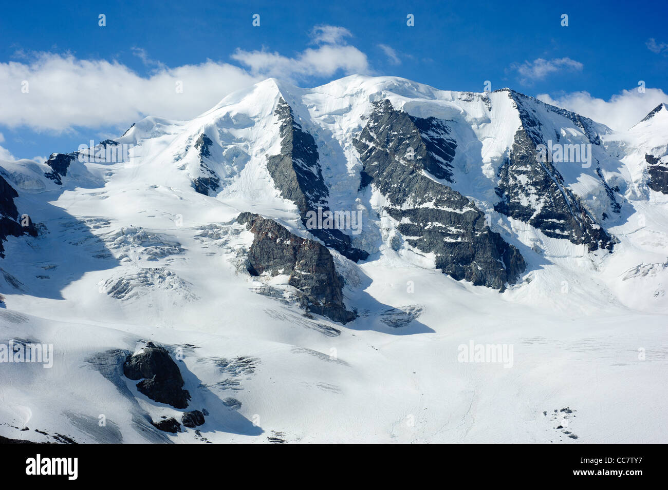 Piz Palu avec Moteratsch glacier. Vue depuis Diavolezza, Engadine, Suisse Banque D'Images