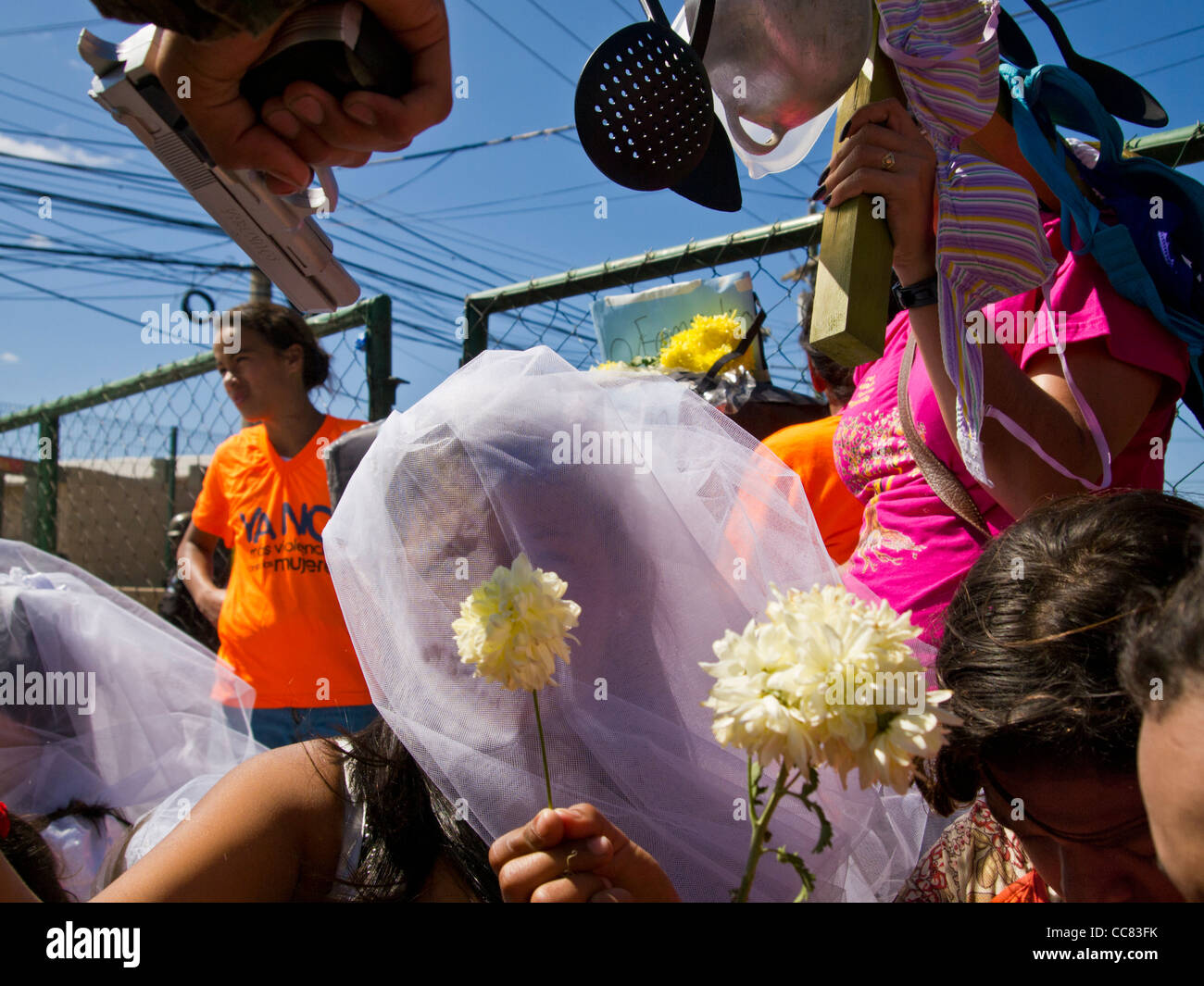 La violence contre les femmes manifestation à Tegucigalpa Honduras - Journée internationale pour l'élimination de la violence contre les femmes Banque D'Images