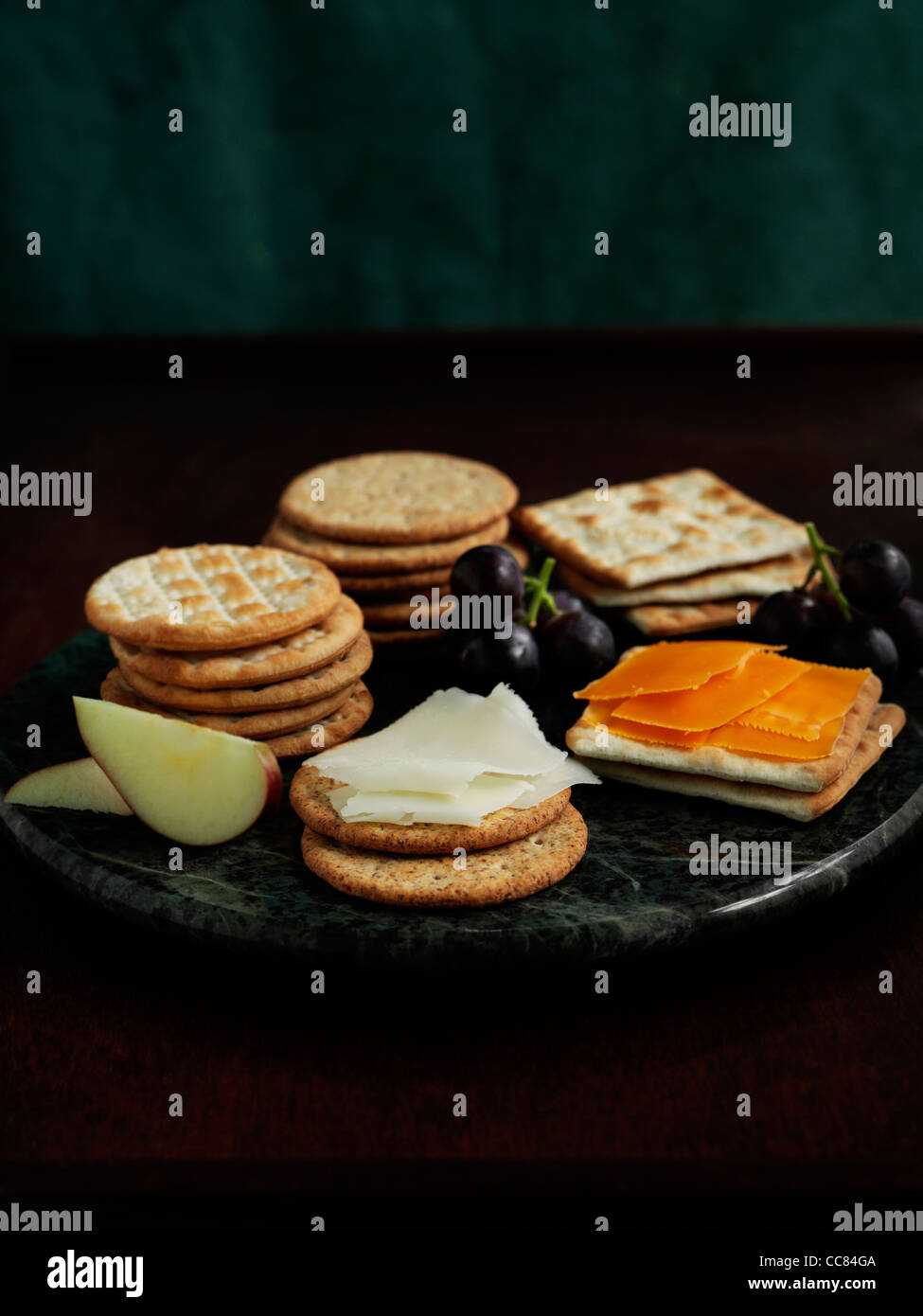 Ossau-iraty mimolette et fromages et biscuits Banque D'Images