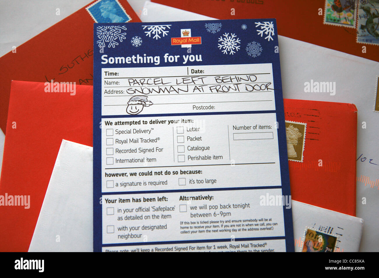 Courrier de Noël livrés par Royal Mail Banque D'Images