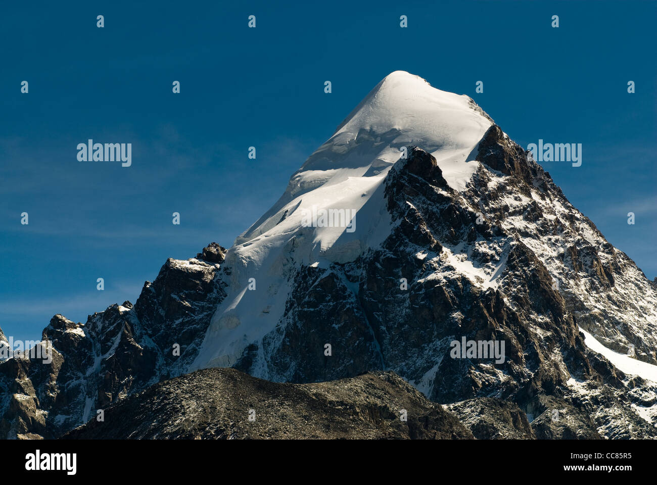 Piz Rosegg. Vue de Fourcla Surlej, Engadine, Suisse Banque D'Images