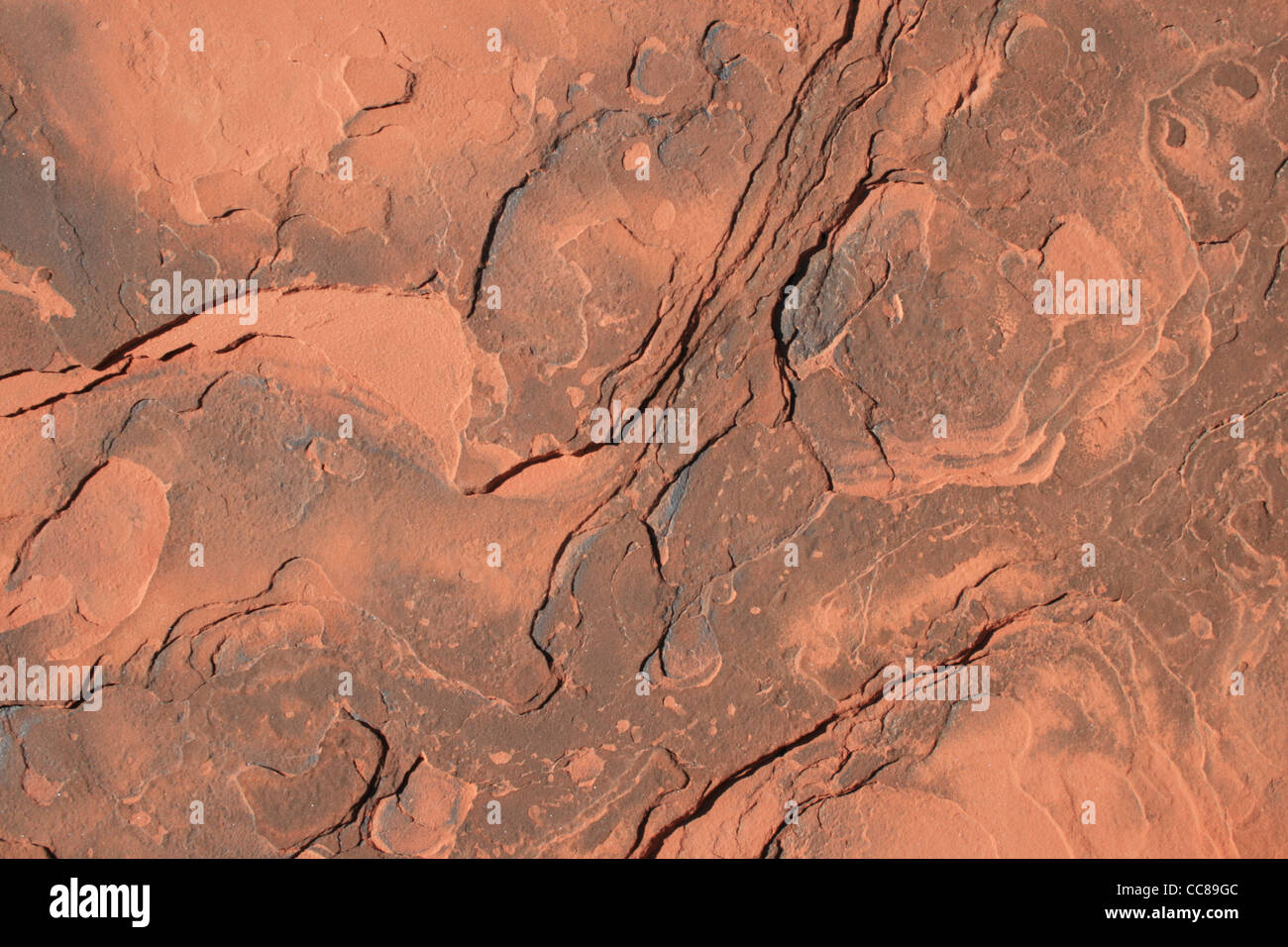 Arrière-plan de grès rouge écaillée avec surface texture intéressante Banque D'Images