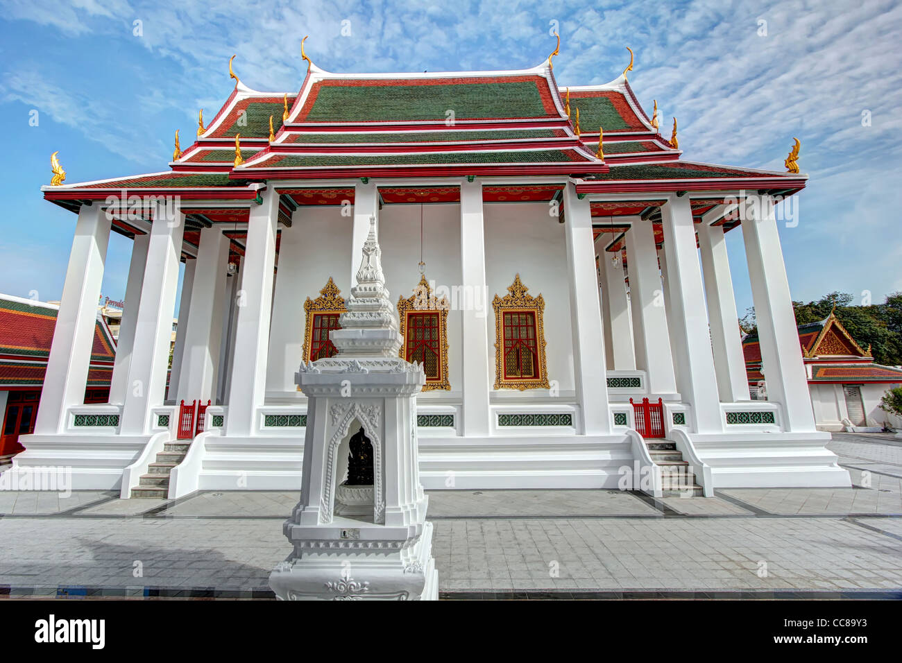 Bot / Wiharn principal (Temple de Wat Ratchanadda) Hall | Bangkok Banque D'Images