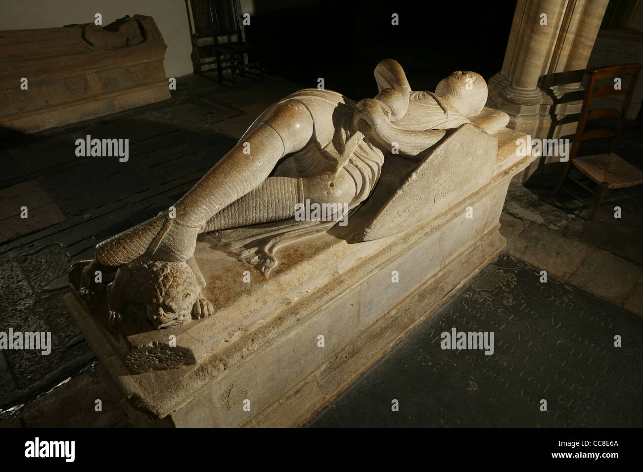 Knight, peut-être Sir John Holcombe (d.1270), Abbaye de Dorchester, Dorchester, Oxfordshire Banque D'Images