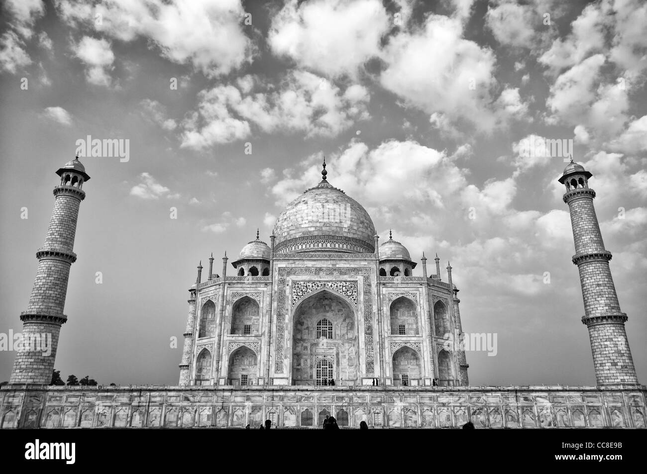Taj Mahal à l'aube (noir et blanc) Banque D'Images